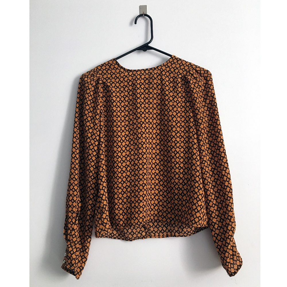 H&M long sleeve blouse | geometric orange